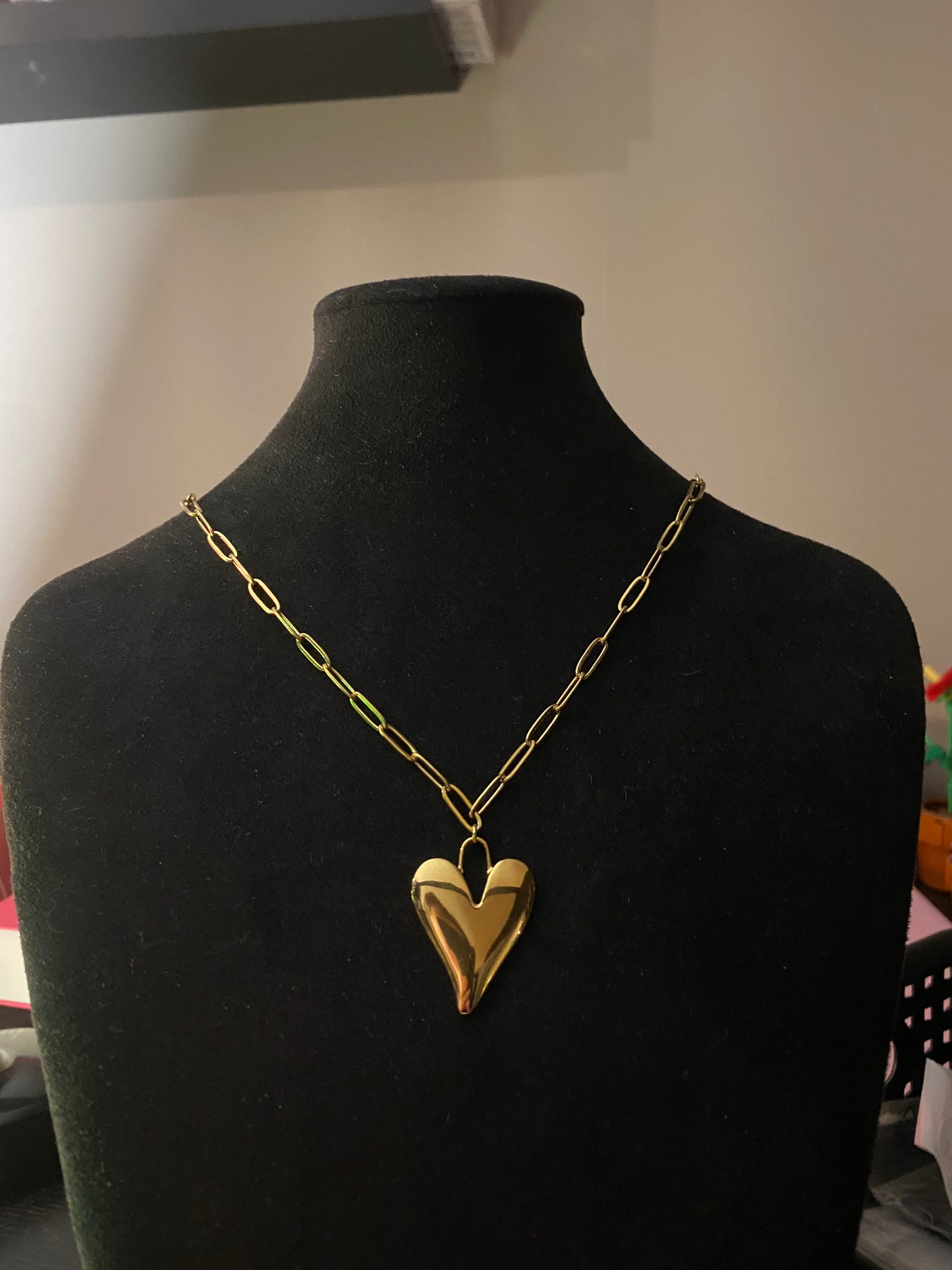 Big heart ketting - Goud