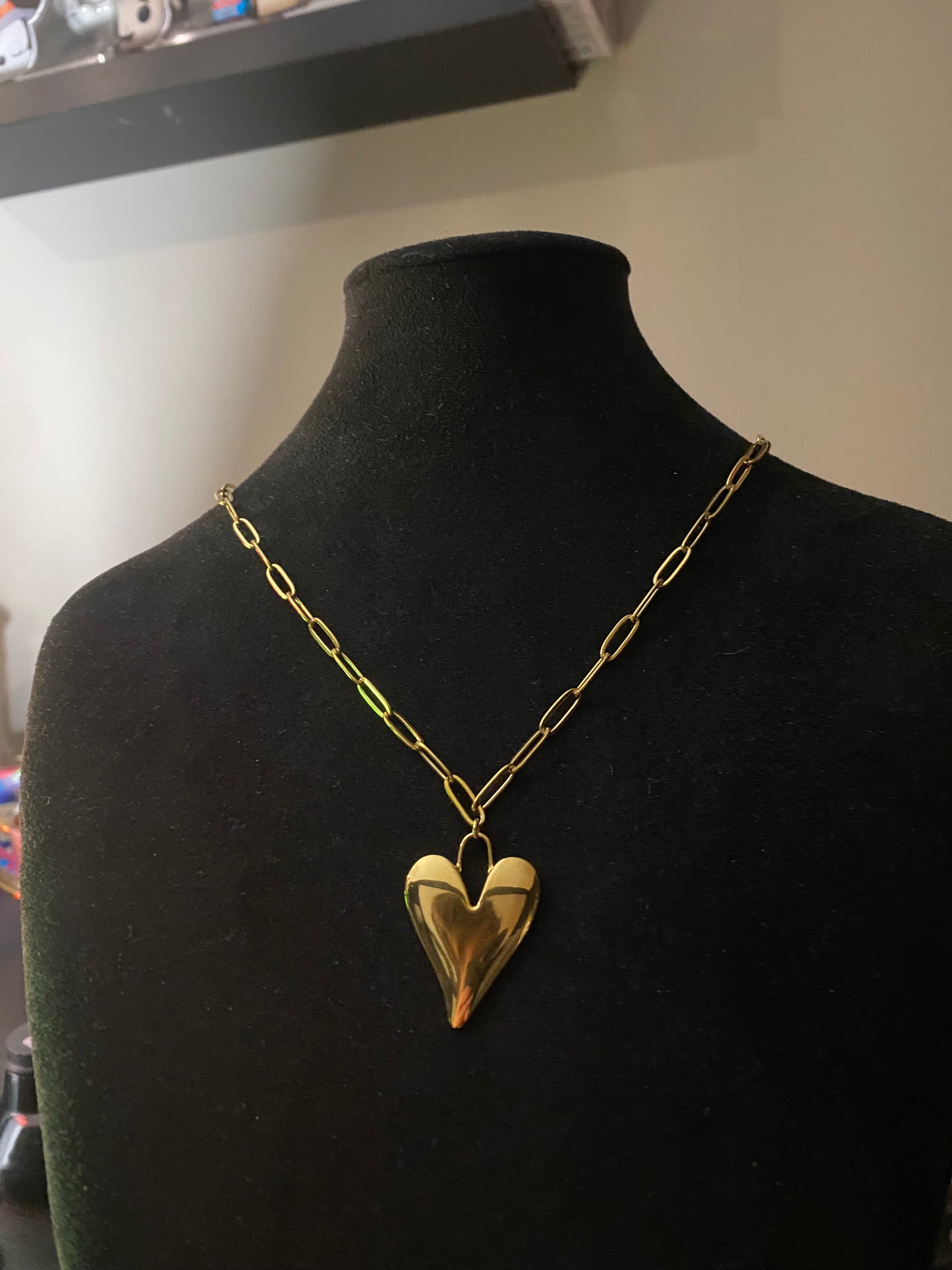 Big heart ketting - Goud