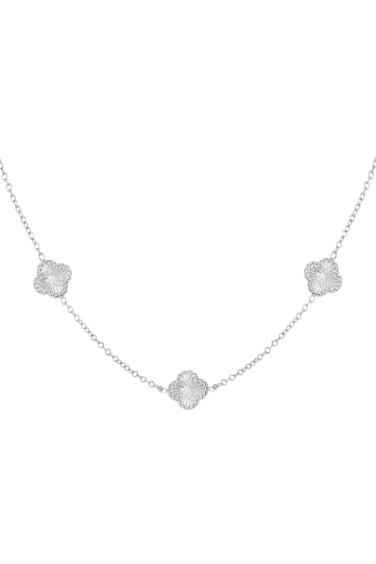 Ketting met klavers - Zilver
