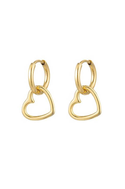 Oorbellen Basic heart - Goud